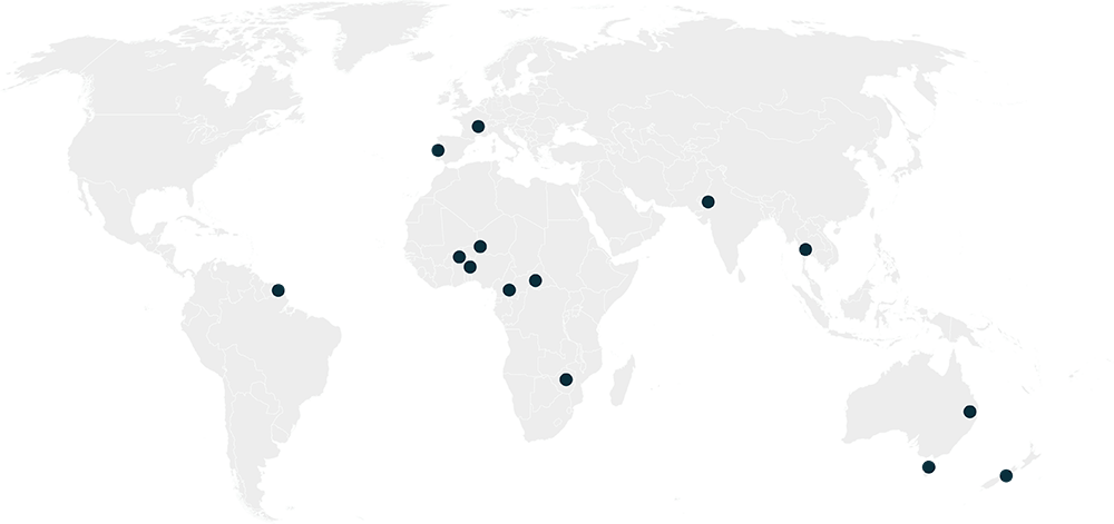 carte des sites de travail